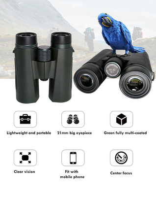Ottica del binocolo BAK4 del prisma di tetto 10x42 ED HD per gli adulti